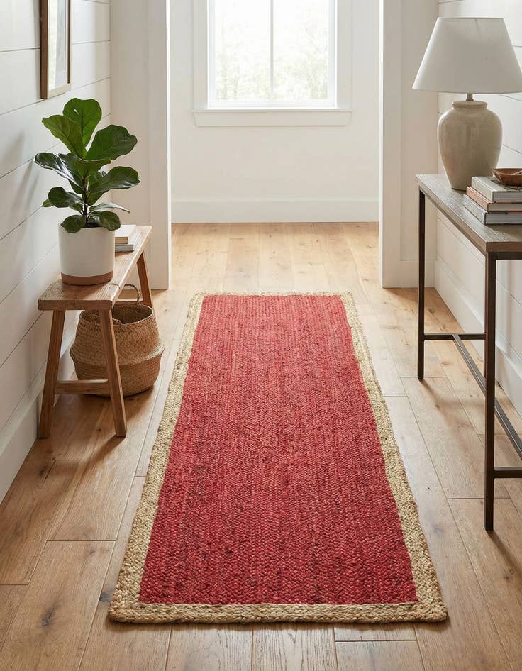 Detail image of  2' x 8'  Hand Braided Jute Runner Rug