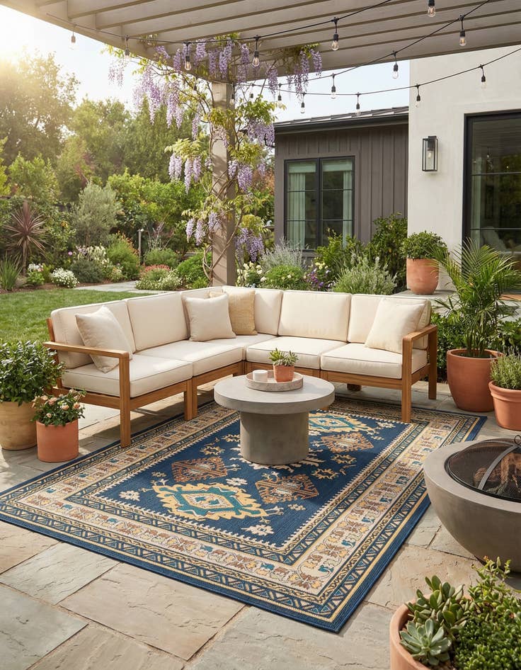 Detail image of 9' x 12'  Washable Baja Indoor / Outdoor Rug