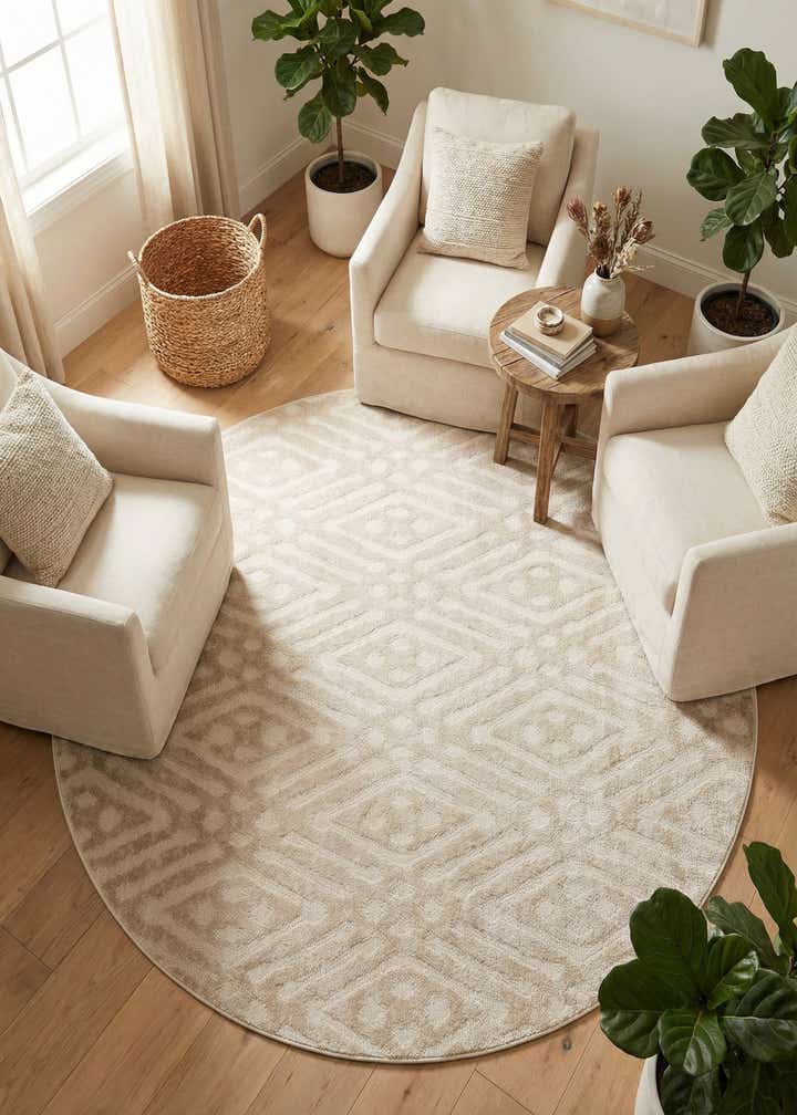 8' x 8' Easy-Clean Sabrina Soto Ella Indoor / Outdoor Round Rug