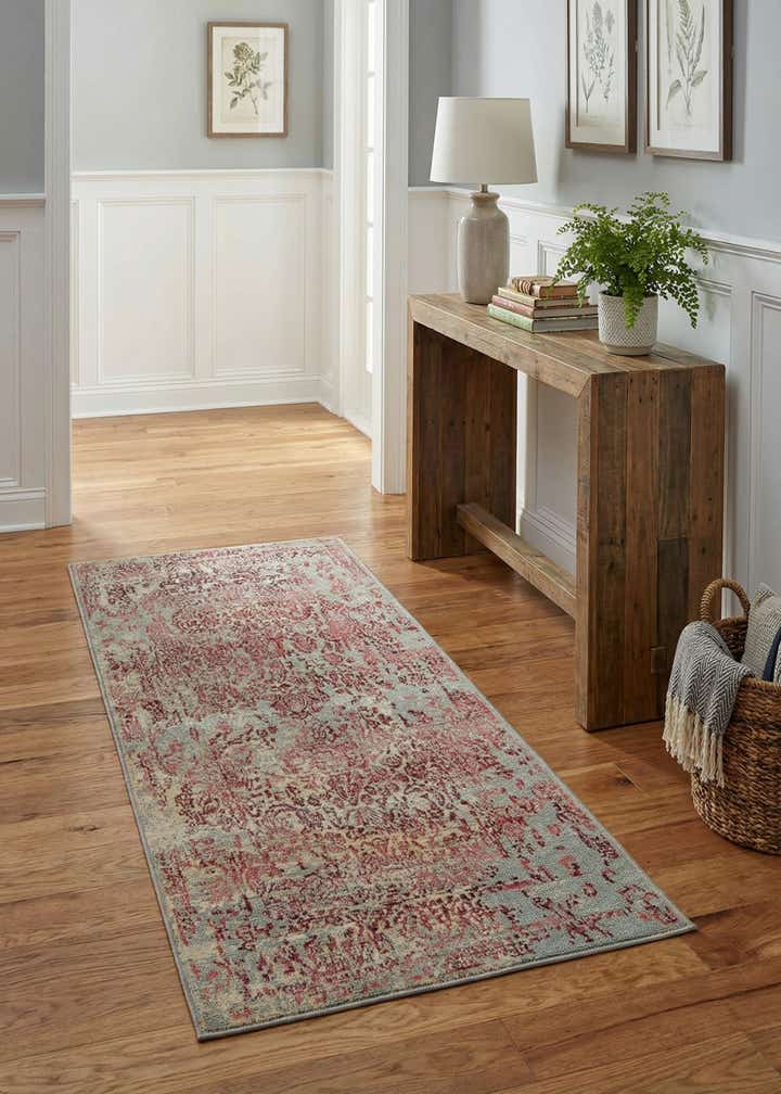 2' 7 x 5' 3 Easy-Clean Botanical Indoor / Outdoor Runner Rug