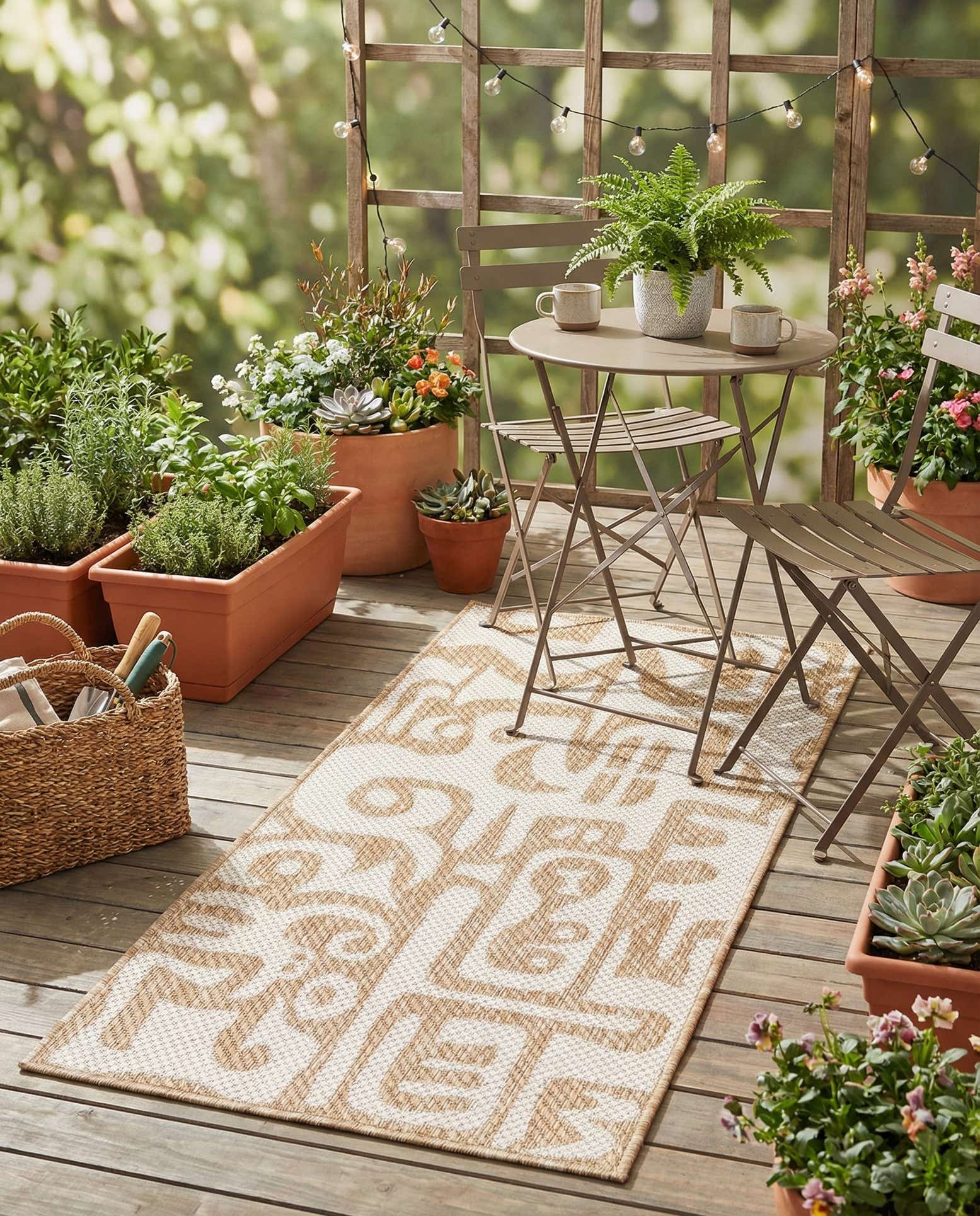2' x 4' Easy-Clean Modern Indoor / Outdoor Runner Rug