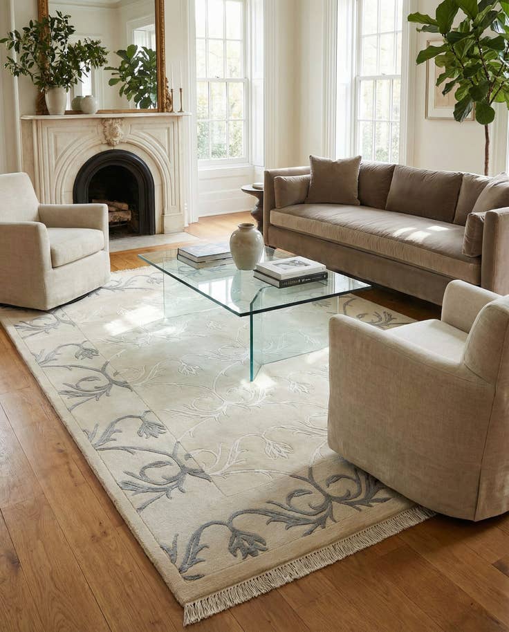 Detail image of 4' 11 x 6' 9 Hand Knotted Darya Wool Rug