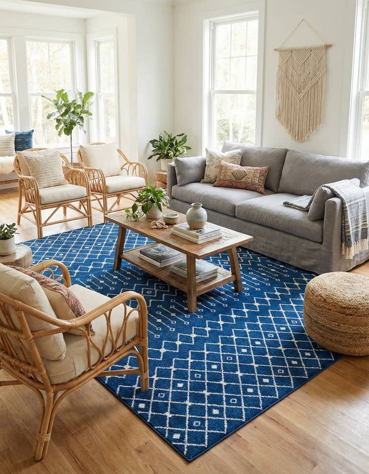 Detail image of  10' 8 x 14' Moroccan Trellis Rug