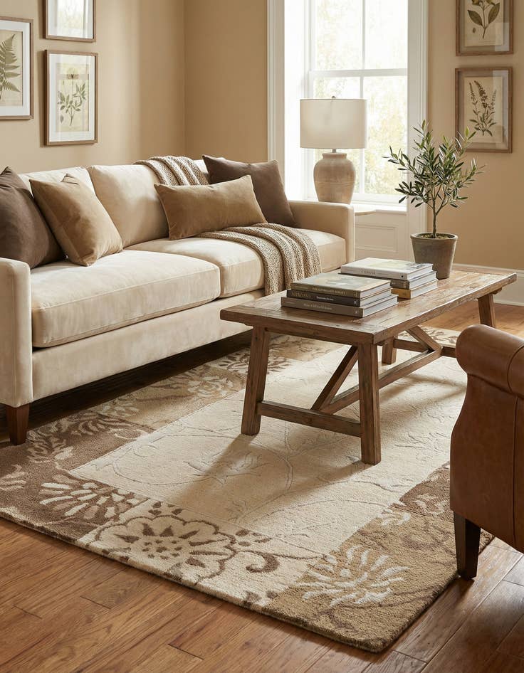 Detail image of  3' x 4' 11  Hand Knotted Darya Wool Rug