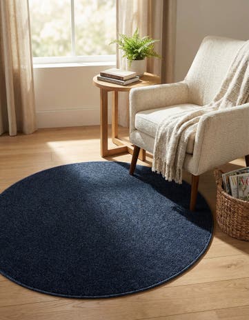 3' 1 x 3' 1 Easy-Clean Solid Indoor / Outdoor Round Rug