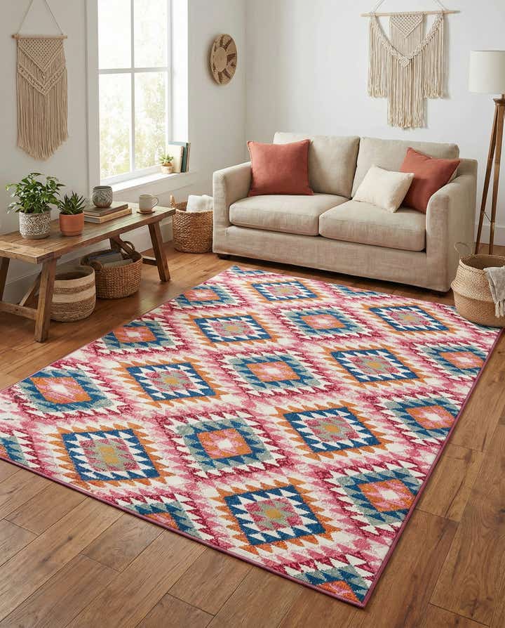 4' x 6' Easy-Clean Southwestern Indoor / Outdoor Rug