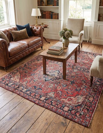 4' 4 x 6' 9 Hand Knotted Ultra Vintage Persian Wool Rug