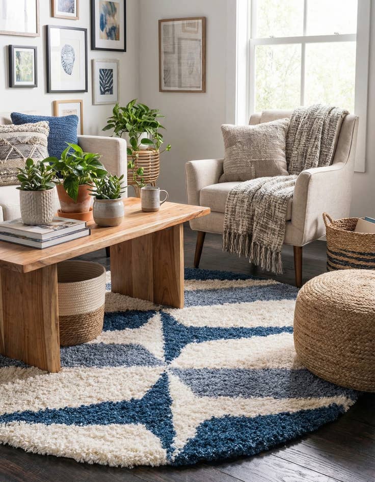 Detail image of  3' 3 x 3' 3 Athena Shag Round Rug