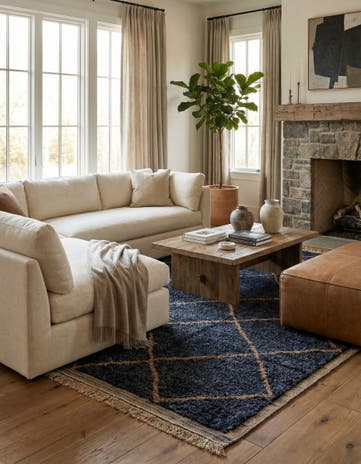 6' 2 x 9' 1 Hand Knotted Moroccan Wool Rug