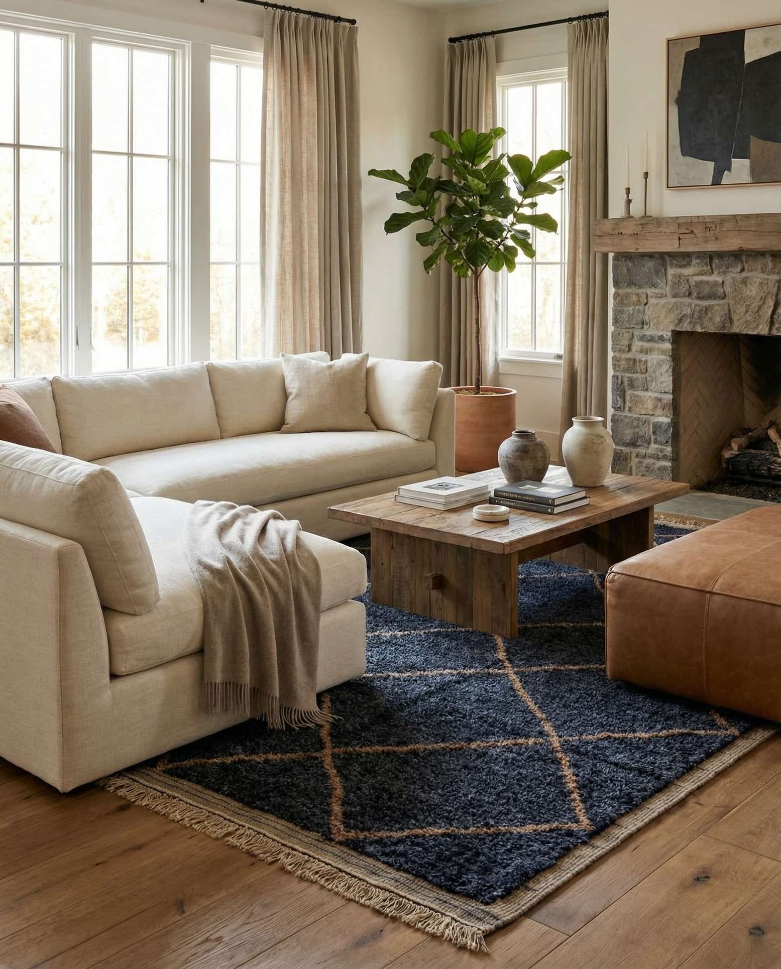 6' 2 x 9' 1 Hand Knotted Moroccan Wool Rug