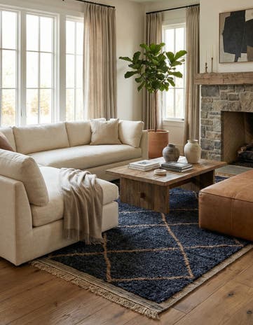 6' 2 x 9' 1 Hand Knotted Moroccan Wool Rug