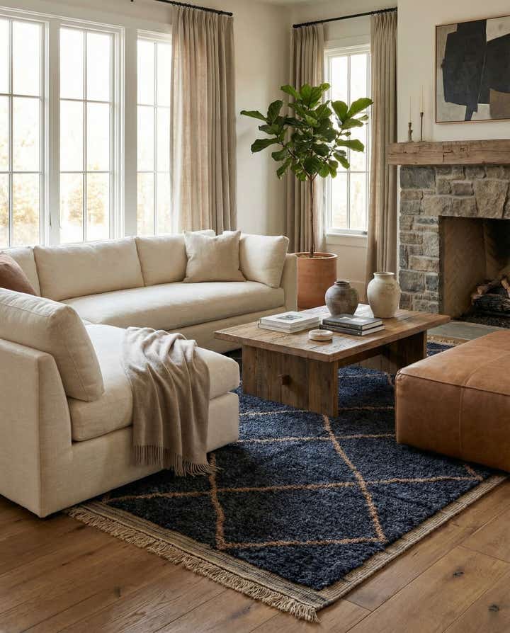 6' 2 x 9' 1 Hand Knotted Moroccan Wool Rug