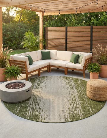 13' x 13' Easy-Clean Modern Indoor / Outdoor Round Rug