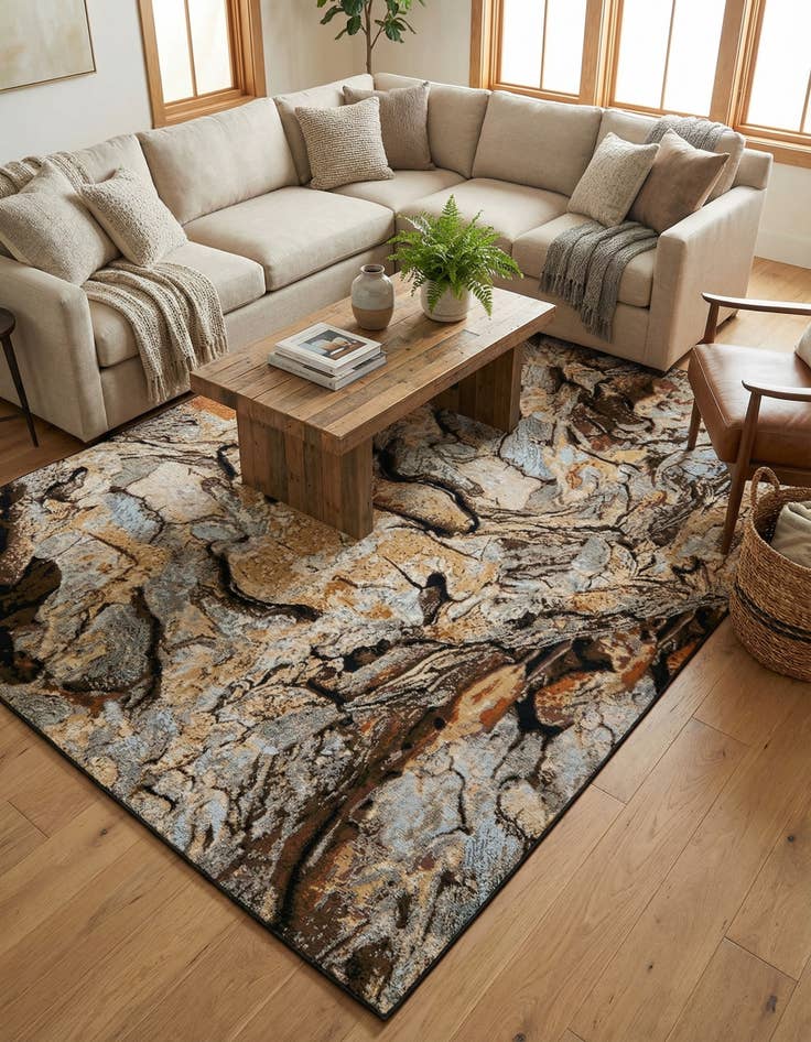 Detail image of  7' 10 x 10'  Washable Modern Indoor / Outdoor Rug