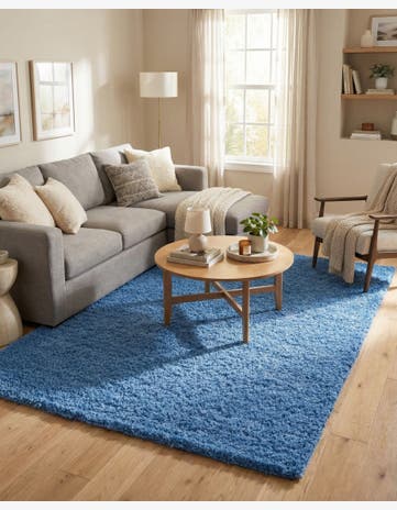 Periwinkle Blue Solid Shag Rug