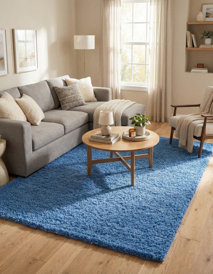 7' 10 x 11' Solid Shag Rug