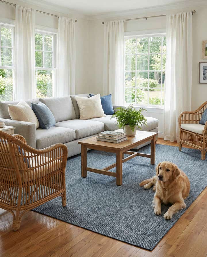 7' 10 x 11' Easy-Clean Solid Indoor / Outdoor Rug