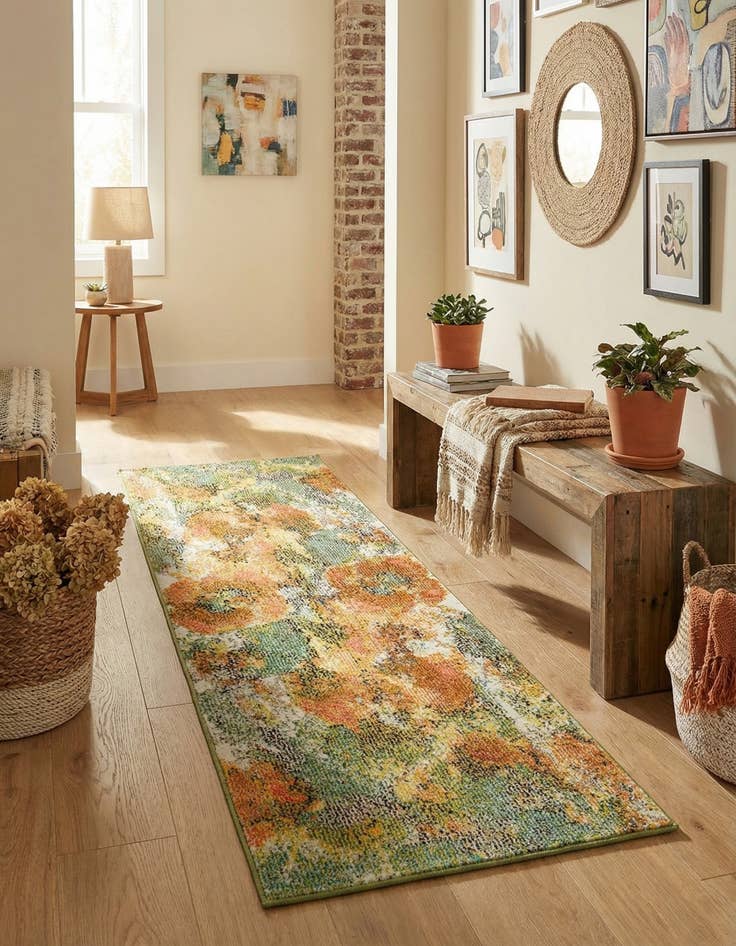 Detail image of 2' x 6'  Washable Haerfest Runner Rug