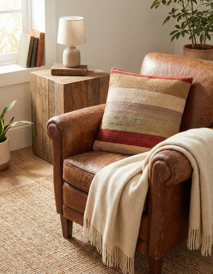 Detail image of 1' 6 x 1' 7  Hand Woven Pillow Wool Square Rug