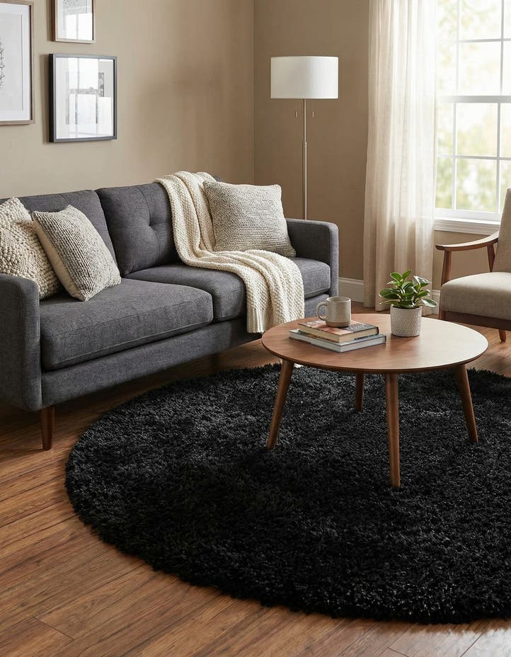 5' x 5' Infinity Shag Round Rug