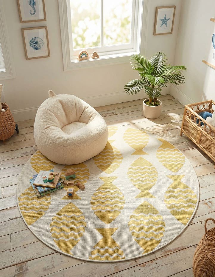 4' 1 x 4' 1 Easy-Clean Coastal Indoor / Outdoo...
