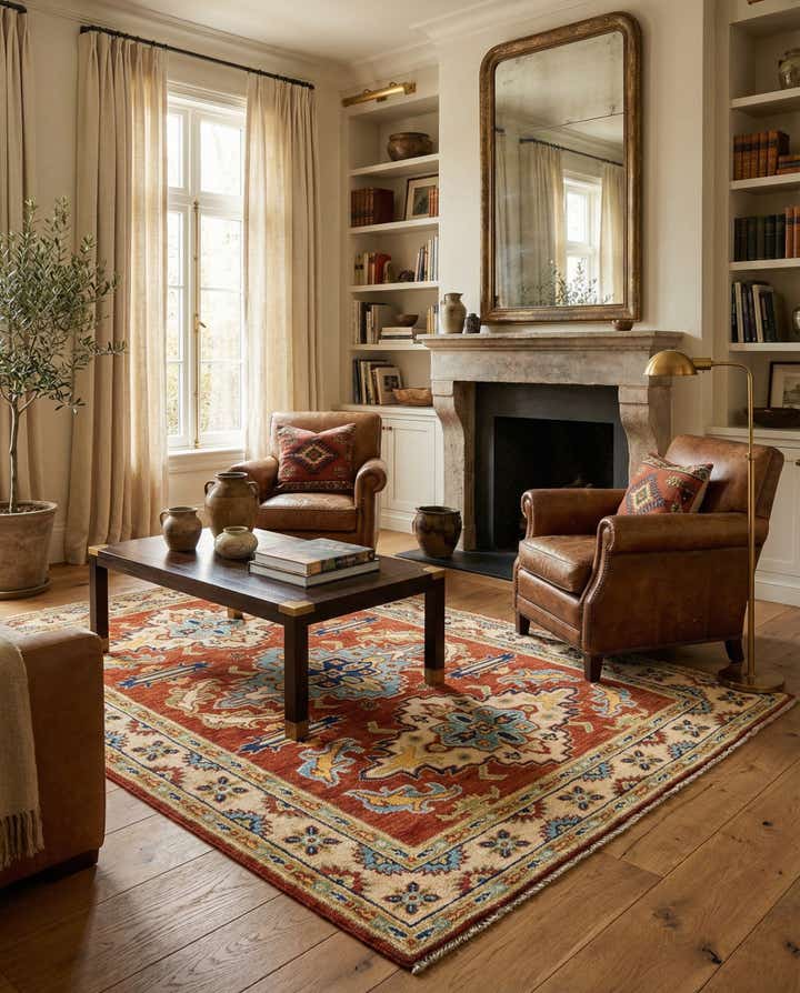 5' 8 x 7' 8 Hand Knotted Kazak Rug