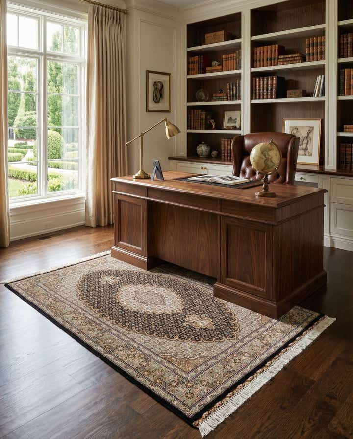 3' 3 x 5' 1 Hand Knotted Tabriz Mahi Persian Wool Rug