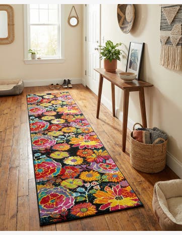 Black Florence Runner Rug
