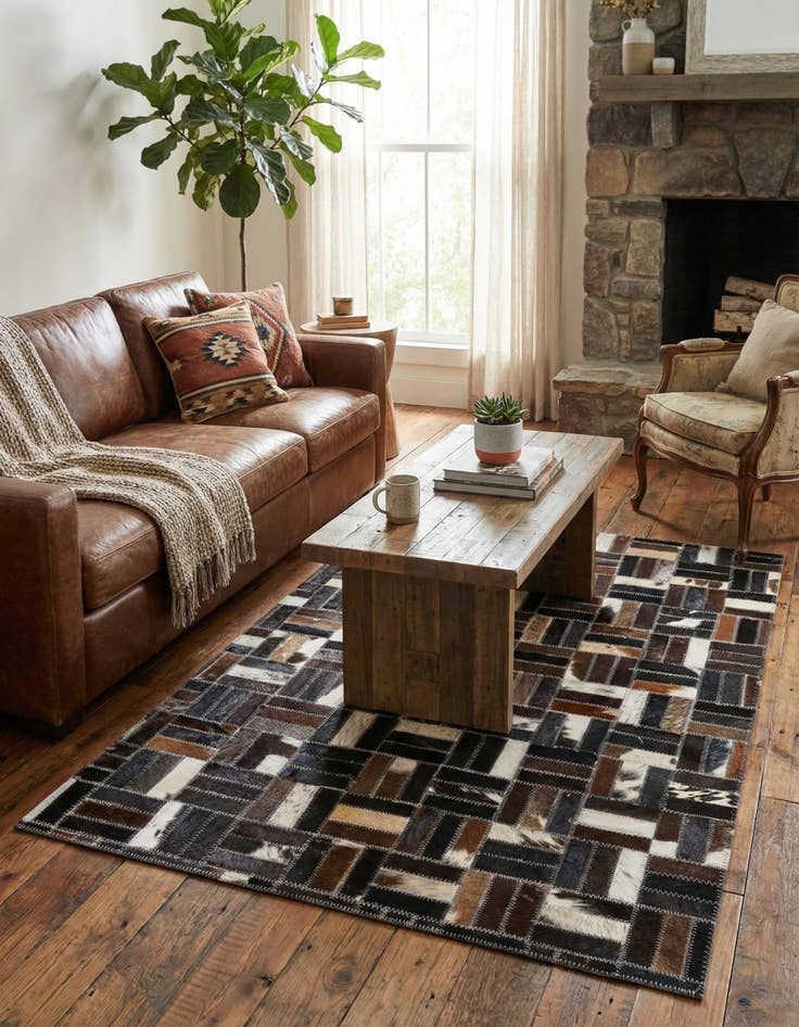 Detail image of 2' x 3' Cowhide Leather Rug