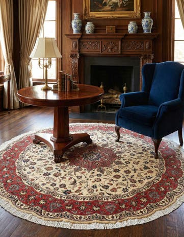 6' 7 x 6' 7 Tabriz Round Rug