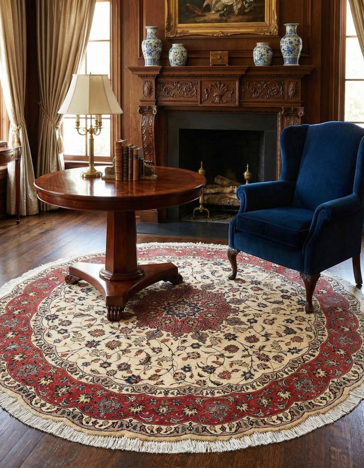 Detail image of  6' 7 x 6' 7 Tabriz Round Rug