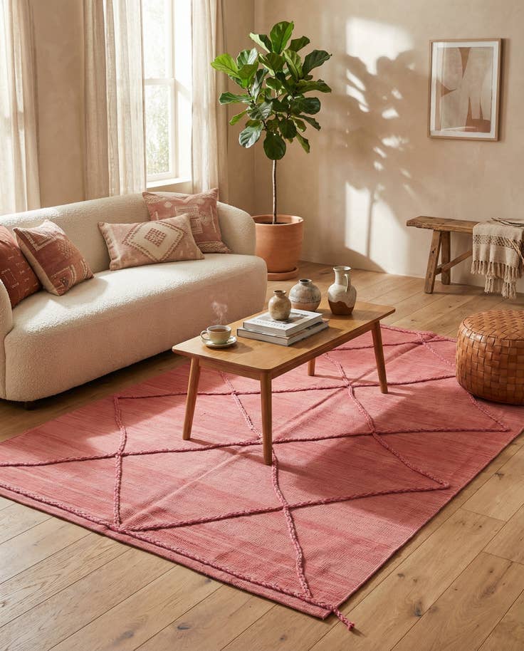 Detail image of 5' 8 x 7' 10 Hand Knotted Moroccan Wool Rug