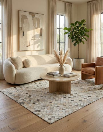 5' 1 x 8' Cowhide Leather Rug