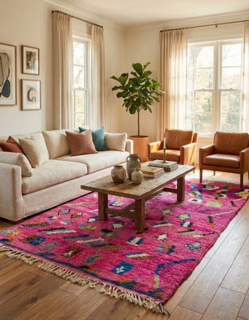 4' 10 x 7' 10 Hand Knotted Moroccan Wool Rug