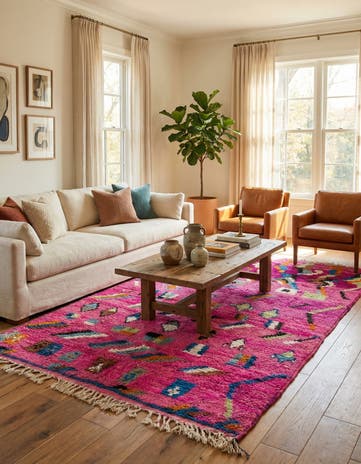 4' 10 x 7' 10 Hand Knotted Moroccan Wool Rug