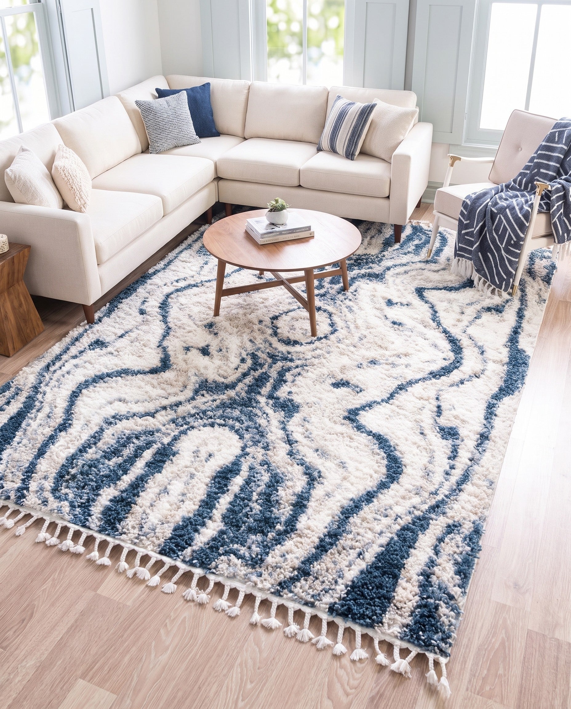 Blue Athena Shag Rug