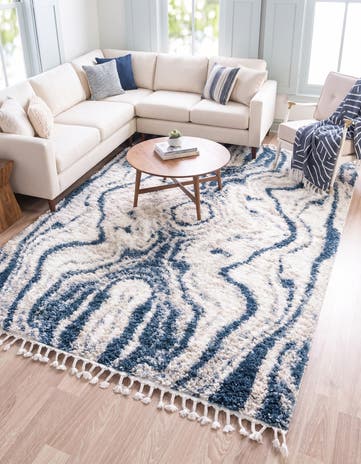 Blue Athena Shag Rug