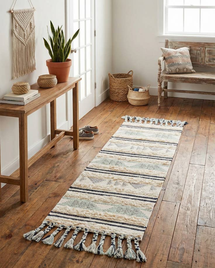 Detail image of 2' 2 x 6' 1 Hand Woven Arizona Wool Runner Rug