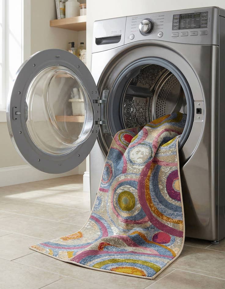 Detail image of  2' 7 x 10'  Washable Modern Indoor / Outdoor Runner Rug