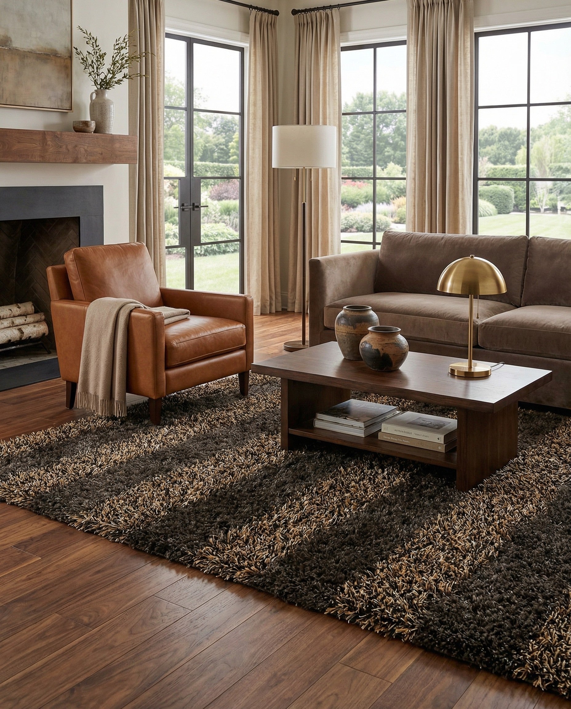  5' x 6' 7 Multi-Tone Shag Rug