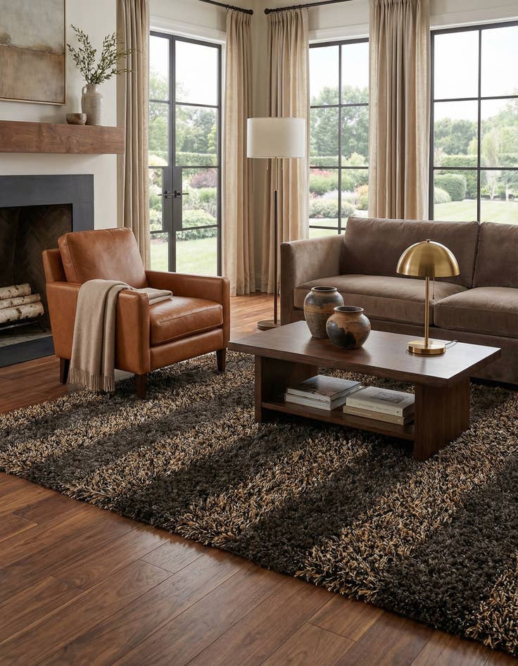 Detail image of 5' x 6' 7 Multi-Tone Shag Rug