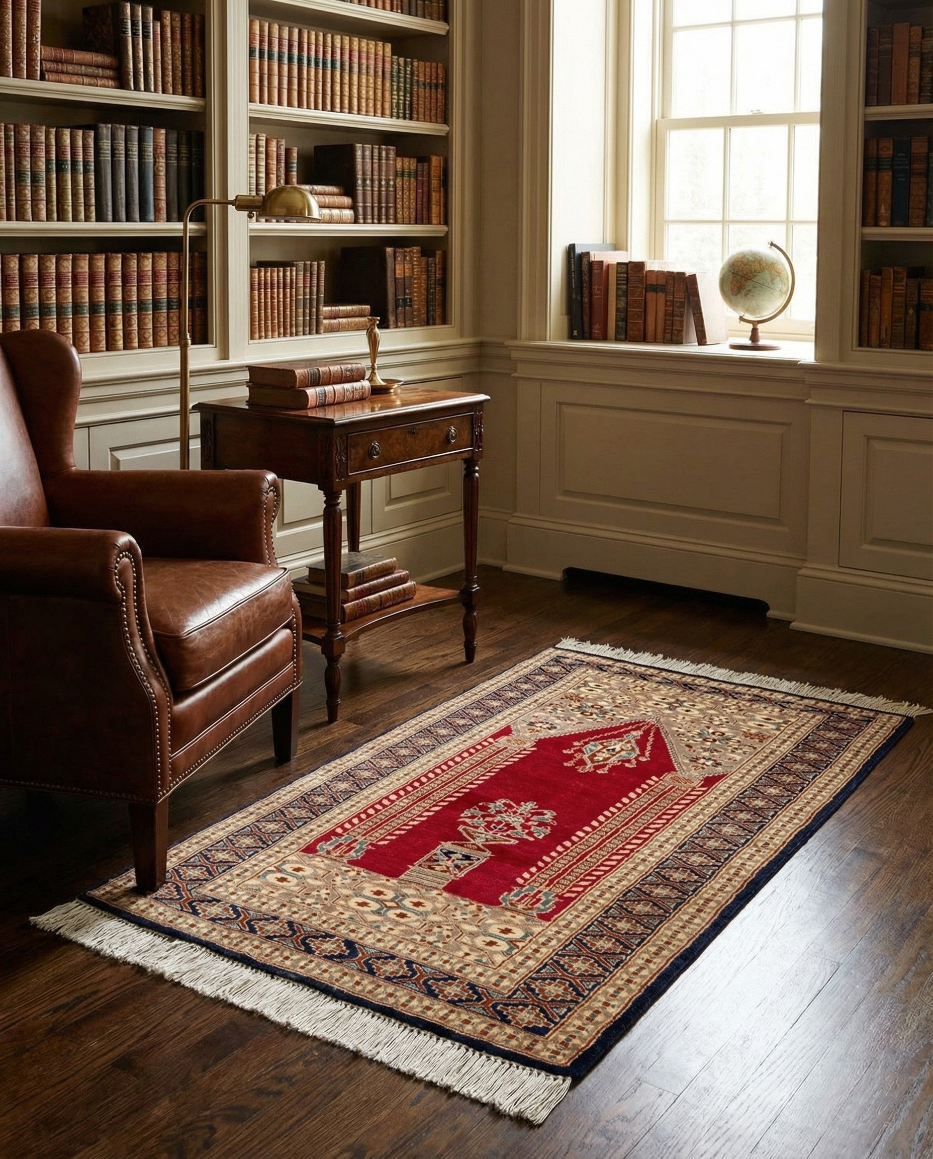  2' 6 x 4' 4  Hand Knotted Bokhara Wool Rug