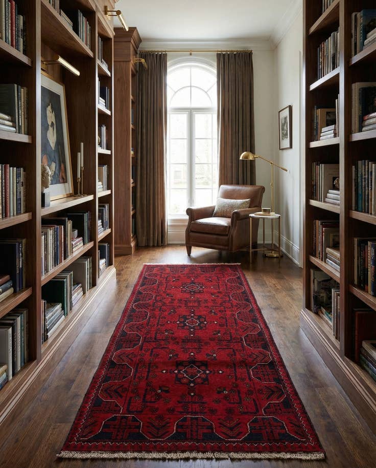 Detail image of 2' 10 x 6' 5 Hand Knotted Khal Mohammadi Wool Runner Rug