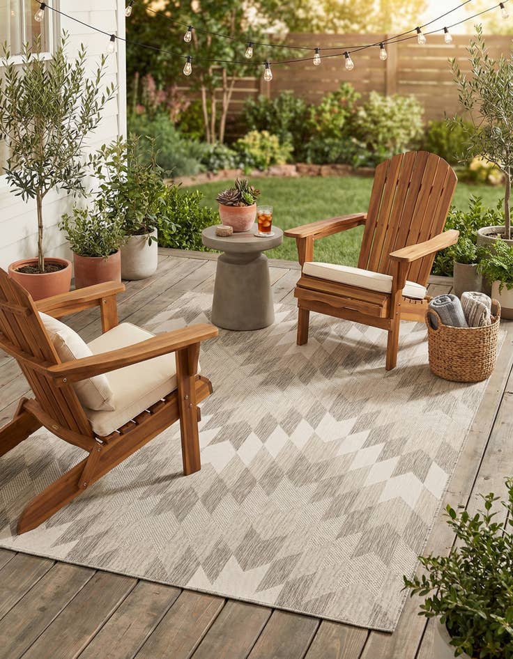 Detail image of  7' 10 x 10'  Washable Modern Indoor / Outdoor Rug