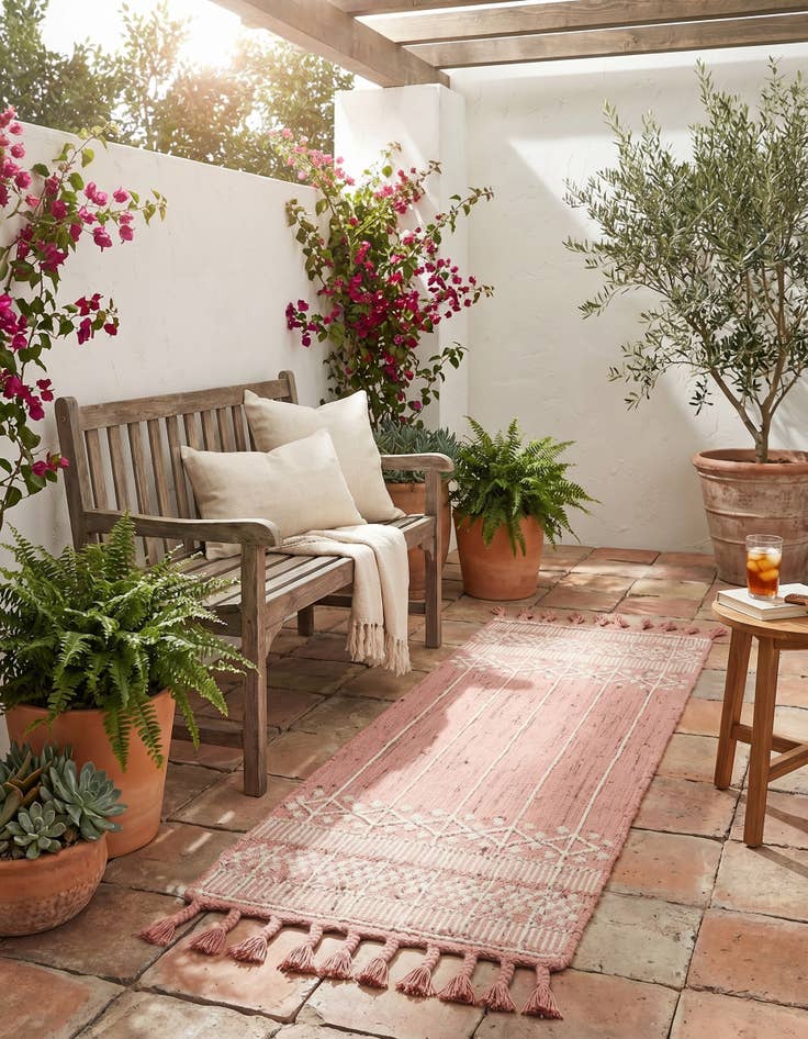 Detail image of 2' 2 x 5' 1 Easy-Clean Eco Bohemian Indoor / Outdoor Runner Rug