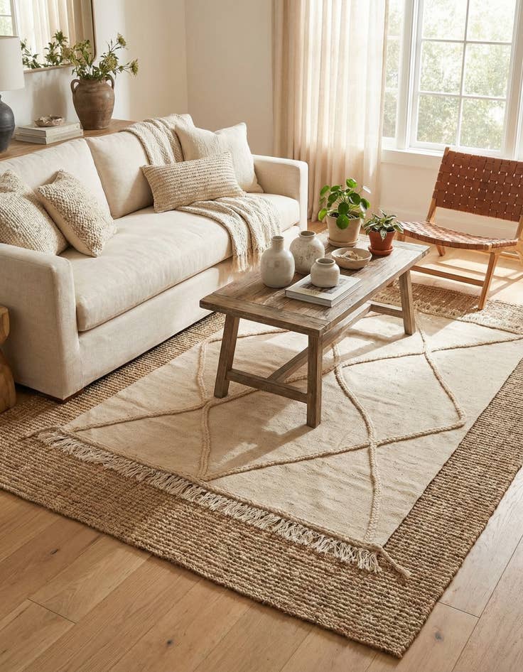 Detail image of 3' 6 x 5' 2  Hand Knotted Moroccan Wool Rug