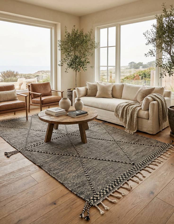 Detail image of 7' 2 x 12' 3  Hand Knotted Moroccan Wool Rug