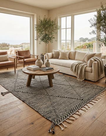 7' 2 x 12' 3 Hand Knotted Moroccan Wool Rug
