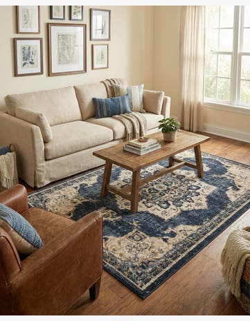 Navy Blue Eden Rug