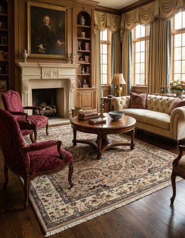 6' 6 x 10' 2 Hand Knotted Sarough Wool Rug